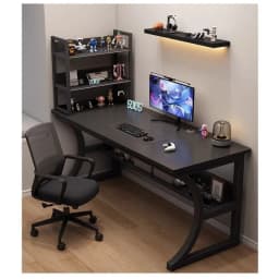 Gaming Table Household desktop Computer Table with Shelves Office Table and Chair Simple Desk Bedroom Learning Writing Table