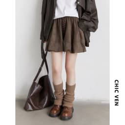 CHIC VEN Women Mini Skirts Casual Retro Flower Bud Suede Half Skirt High Waisted A-line Ladies Clothes Spring Autumn 2025