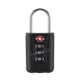 TSA Customs Code Lock for Travel Luggage Password Changeable Black Lock Contrast Design Padlock 3 Digit Combination Lock