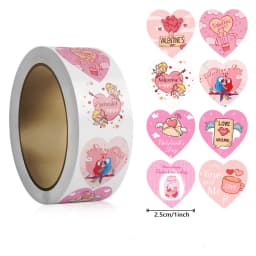 50-500 Labels Love Rainbow Sticker Heart Shape Scrapbooking Gift Packaging Party Wedding Valentine's Day Stationery Sticker