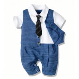 Cotton Birthday Clothes Suit for 3 6 9 12 18 24 Months Boys Newborn Baby Formal Set Romper Toddler Jumpsuit Outfits Summer Suits