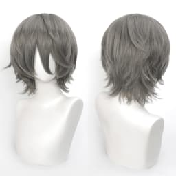 35cm Short Black Spiky Cosplay Wig Pre-Teased Crown Heat Resistant Synthetic Wig Layered Flipped-out Universal Anime Wig