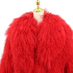 PINK JAVA QC23050-2 new arrival real mongolia sheep fur jackets women winter fur coat wholesale hot sale