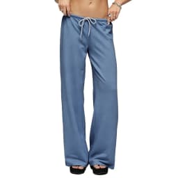 Women Drawstring Wide Leg Sweatpants Casual Loose Flared Trousers Solid Color High Waist Jogger Pants Streetwear Lounge Wear