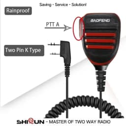 Baofeng UV-13Pro Waterproof Microphone Shoulder Speaker UV-9R PRO 2 Pins for Walkie UV-5R/UV-82/UV-16/TH UV8000D Two Way Radio