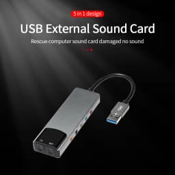 6-in-1 USB External Optical Sound Card Multifunction Audio Converter Adapter for Notebook Aluminium Sound Card