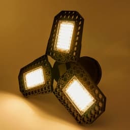 LED Deformation Folding Lamp E27 Screw Three-Leaf Bulb 40W 60W 80W Celiing Light Wide Pressure AC 110V 220V Led Garage Light