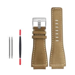 35-24mm convex cowhide band For Bell Ross B&R BR-01 BR-03 Men Genuine leather watchband silicone rubber waterproof watch strap