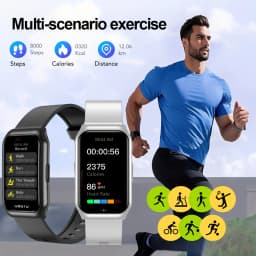 LAXASFIT New Smart Watch Bluetooth Calling Heart Rate&Sleep Monitoring Flashlight Voice Assistant Men Women Smartwatch