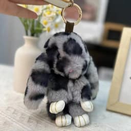 Fluffy Rabbit Pompon Bunny Keychain For Women Bag Car Key Chain Cute Rabbit Key Ring On Bag Car Trinket Pendant Gift