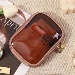 Portable Lipstick Pouch Transparent Touch-Up Cosmetic Pouch Cosmetic Organizer Travel Bluetooth Headphone Charging Cable Pouch