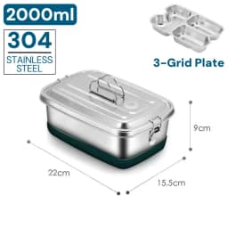 304 Stainless Steel Bento Box Double Layer Compartment Student Lunch Box Leak Proof American Style Airtight Food Container