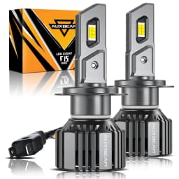 AUXBEAM Upgraded LED HEADLIGHT BULBS H1 H7 H11 9005 9006 20% SMALLER SIZE 20000LM 90W 6500K COOL WHITE LED Light Bulb F15 SERIES