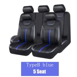 AUTOKING PU Leather And Mesh Cloth Universal Car Seat Cover Set Car Accessories Unisex Fit Most CAR SUV Van Truck Seat Cushion