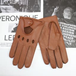 New High-Quality Men's Deerskin Gloves Thin Single Leather Unlined Touch Screen Leather Driving Gloves