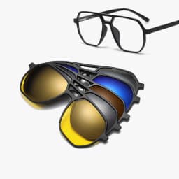 VCKA Big Frame Polarized Myopia Sunglasses 6 in 1 Prescription Magnetic Clip Men Women Glasses Custom Optical Eyewear -0.5 To-10