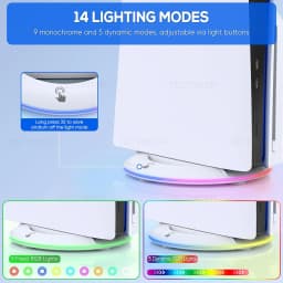 Vertical Cooling Stand with RGB Light for PS5 Slim Disc/Digital Edition Console Anti-Slip Base Bracket Holder for PS5 Accessorie