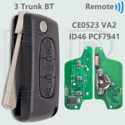 DR CE0523 ID46 PCF7941 CE0536 PCF7961 433ASK/FSK Flip Car Remote Key For Peugeot 207 307 308 408 Citroen C1 C2 C3 C4 C5 Picass