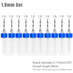 XCAN 10pcs 0.1-3.175mm PCB Drill Bit 3.175 Shank Micro Carbide Drill Bit Set For Printed Circuit Board Wood Modeling