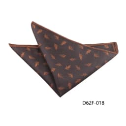 24cm Korean Style Leaf Floral Handkerchief For Men Suits Brown Red Pocket Square Polyester Woven Hanky Small Towel Tuxedo Cravat