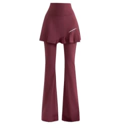 plus Size Micro Flared Yoga Pants Women's New Style Fatter High Waist Slimming Fitness Trousers Butt Covering Skirt Sports Pants