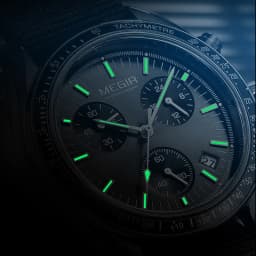 MEGIR Triple-eye Quartz Watch for Men's Nylon Braided Strap Waterproof Luminous Sports with Chronograph Fashion Wristwatch Male