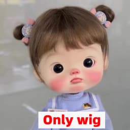 Blyth doll wig soft wavy curving air bangs Long hair Short hair High Ponytail for Big Size Head Doll DianDian Wig 9-10 inch