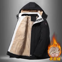 Windproof Warm Lamb Fleece Parkas Outerwear Mens Plus Size Cargo Cotton Jacket Windproof High Quality Hickened Padded Jacket