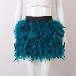 Women Solid Fluffy Feather Mini Skirt Elastic High Waist Short Skirt Halloween Carnival Party Stage Cosplay Costume Club Outfit