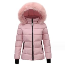Solid Color Detachable Hooded Hair Collar Slim-fit Cotton-padded Jacket, Women's Winter New Warm Casual Stand Collar Padded Coat