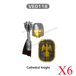 Medieval Military Castle Black Hawk Knight Building Blocks Gothic Cavalry Armor Shield Axe Soldier Figure Accessories Bricks Toy