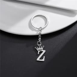Unique DIY Crown Stainless Steel A-Z Letters Pendant Keychains for Men Women 26 Alphabet Car Key Ring Name Jewelry Keyrings Gift