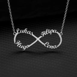 Custom Heart Names Infinity Necklaces For Women Men Stainless Steel Customized Necklace Pendant Personalized Chain Jewelry Gift