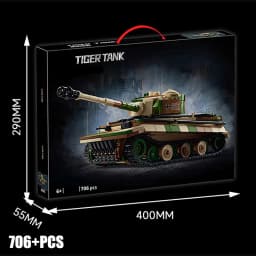Military MOC Tiger Heavy Tank Army Main Battle Tank Soldiers Figures Building Blocks Bricks Set Toys For Boys Men Gifts