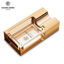 CIGARLOONG Cigar Ashtray Luxury Creative Plated Single Holder Glass Cigarette Decoration Smoking Accessories for Smoker's Gift