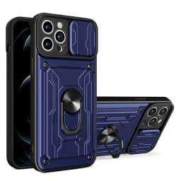 Phone Case For iPhone 18 17 16 15 14 13 12 11 Pro Max Plus SE Slide Camera Card Slot Military Grade Ring 360 Magnetic Back Cover