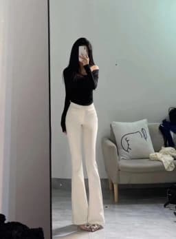 High Waist Bell Bot Pants Women's High Elastici Slimming Long Trousers Summer New Arrival Dongda Gate Casual Pants