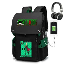 One Piece Zoro Print School Backpack Large Capacity Casual Daypack Travel Bag for Kids Teens