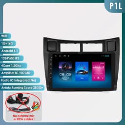 Hizpo 2Din 9inch Android Auto Car Radio for Toyota Yaris 2005 - 2012 Snapdragon 6115 GPS RDS DSP BT 4G CarPlay SWC 360°CAM