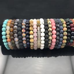 Chakra Quartz Crystal Agate Bracelet Men 8mm Natural Stone Lava Tiger Eye Black Onyx Healing Beaded Yoga Bangle Women Jewelry