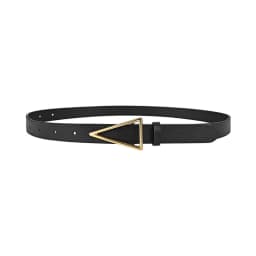 2023 New Wide Belt Women's BV True Cowhide Triangle Smooth Buckle Belt Minimalist INS Style Suit Dress Belt