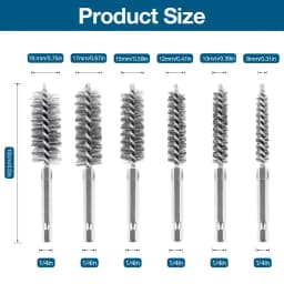 6Pcs Stainless Steel Wire Brush,Drilling Cleaning Brush Set, 1/4 Inch Hexagonal Handle, Grinding Polishing Rust Removal Tools