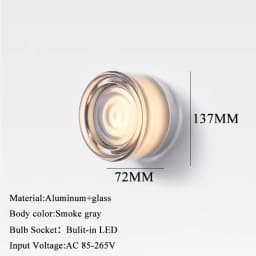 IWHD Glass Lampshade LED Wall Lamp Sconce 4 Colors Beside Bedroom Living Room Bathroom Mirror Stair Light Wandlamp Applique