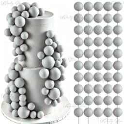 50/100pcs Cake Ball Picks Topper Wholesale 4 Sizes Foam Balls Cake Toppers for Birthday Christmas Wedding Cake Decoration Favor
