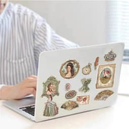 50pcs Vintage Badge Palace Pattern Stickers for Notebooks, Water Bottles, Handmade Scrapbooks, Postcards, DIY Artwork, Stickers