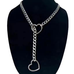 Punk Rock Exaggerate Personality Heart O-Ring Slip Chain For Women Girls Simple Versatile Long Necklace Jewelry Accessories Gift