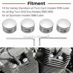 Spark Plug Cover For Harley Twin Cam Big Twin 1340 Evo Sportster 1985-later Motorcycle Accessories 4Pcs Engine Head Bolt Nut Cap