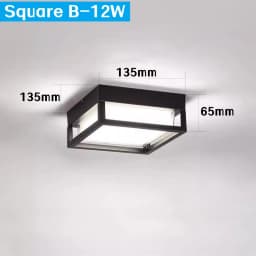 Square Outdoor LED Ceiling Lamp Surface Mounted Waterproof Sconces Bathroom Porch Garden Exterior Wall Lighting Fixture 110/220V