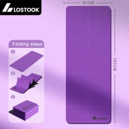 4mm Thick TPE Foldable Yoga Mat 183*61cm Easy Storage for Travel Yoga Pilates Home Exercise Floor Mat 