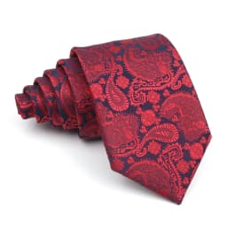 Men's Polyester 8cm Ties Vintage Navy Blue Striped Paisley Pattern Jacquard Weave Necktie Business Wedding Party Accessory Gift